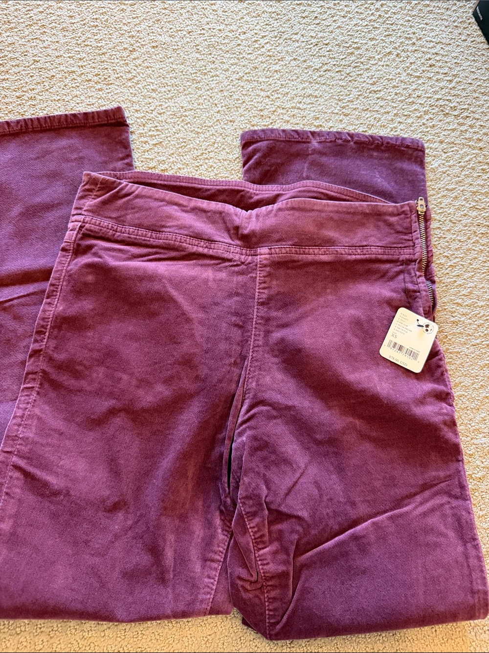 Free People Plum Corduroy Boot-Cut Jumpsuit Pants